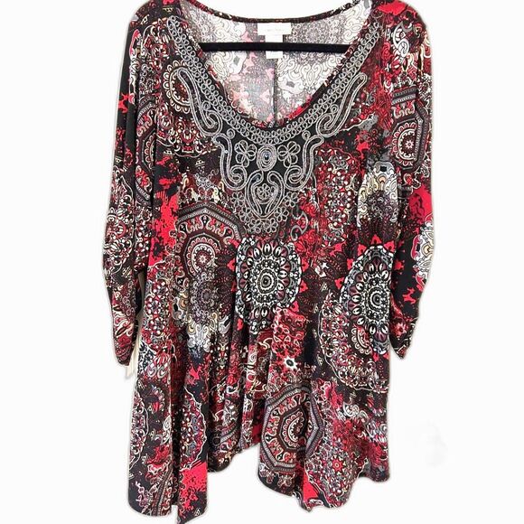 Dress Barn Multi-color Tunic with Embellishment - Picture 2 of 4